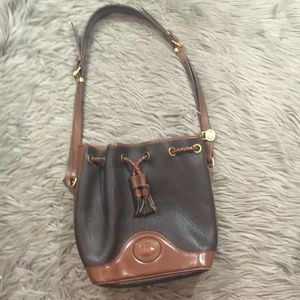 VTG Dooney Bourke AWL Teton Drawstring Brown Cross
